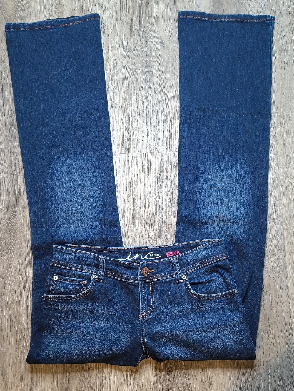 Bootcut Curvy Low Rise w/34" Inseam Long👖 Denim Jeans sac328 - Picture 2 of 6